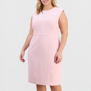 🆕🌸 Kasper Tutu Pink Sleeveless Sheath Dress US 18 Career Midi Cocktail Office